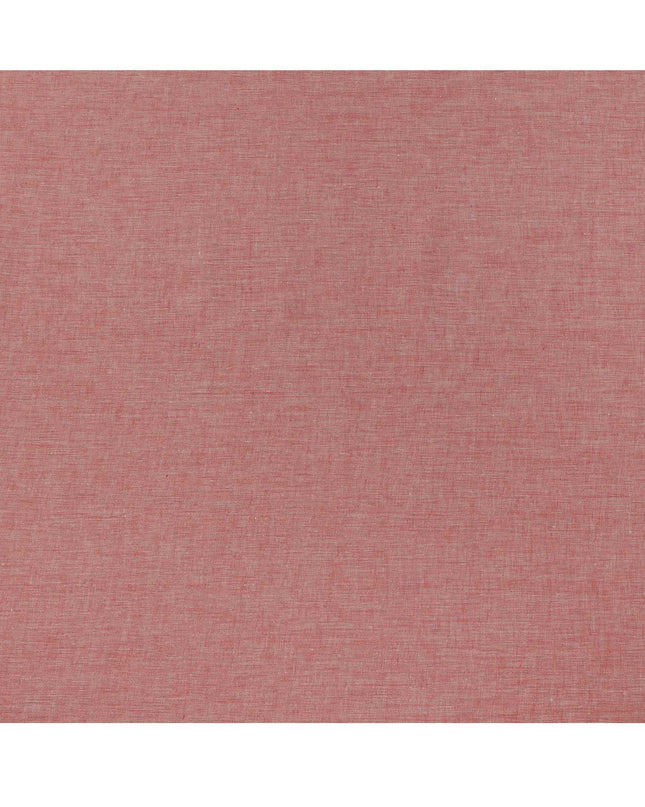 Coral Red Premium Pure Linen Fabric 60 Lea Plain Solid Design, 150 Cms Width, India-D25554