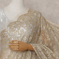 Antique Gold French Chantilly Lace Saree