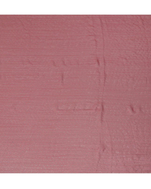 Rani Pink Synthetic Chiffon Traditional Sudanese Thobe with Stone Work, 4.5 Mtrs Piece, Width 110 Cms, Made in India-D26457 Regal Fabrics