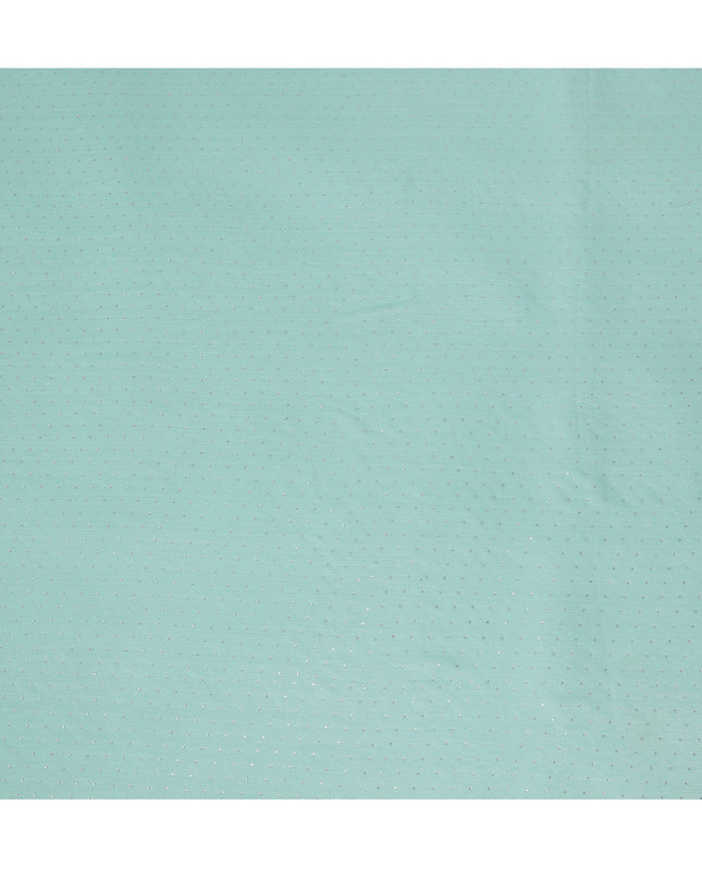 Mint Green Synthetic Chiffon Traditional Sudanese Thobe with Stone Work, 4.5 Mtrs Piece, Width 110 Cms, Made in India-D26451