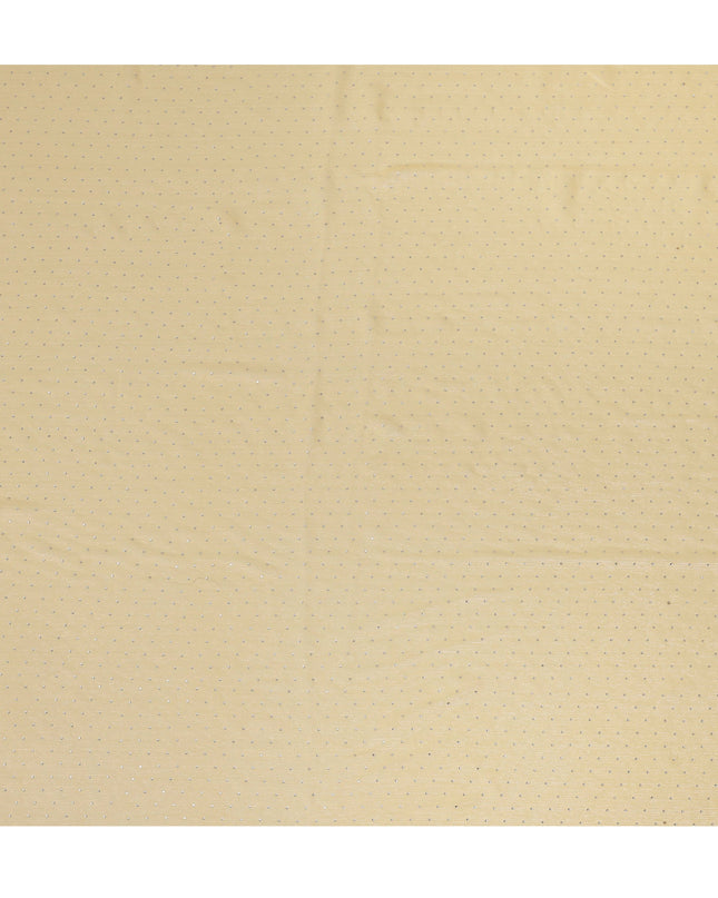 Light Yellow Synthetic Chiffon Traditional Sudanese Thobe with Stone Work, 4.5 Mtrs Piece, Width 110 Cms, Made in India-D26453