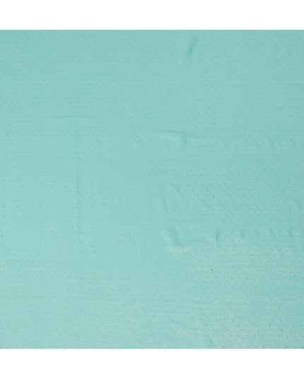 Aqua Green Synthetic Chiffon Traditional Sudanese Thobe with Stone Work, 4.5 Mtrs Piece, Width 110 Cms, Made in India-D26455