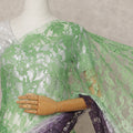 Mint Green and Purple Premium French Ombre Chantilly Lace Saree – 5.5 Meters Length, 110 Cms Width, Crafted in France-D26102