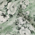 Green Floral Viscose Crepe Fabric 110cm - 0528053
