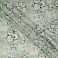 Green Floral Viscose Crepe Fabric 110cm - 0528053