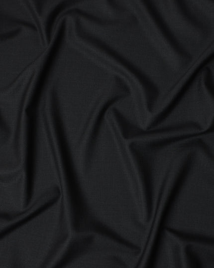 Black Super 160s Wool Suiting Piece