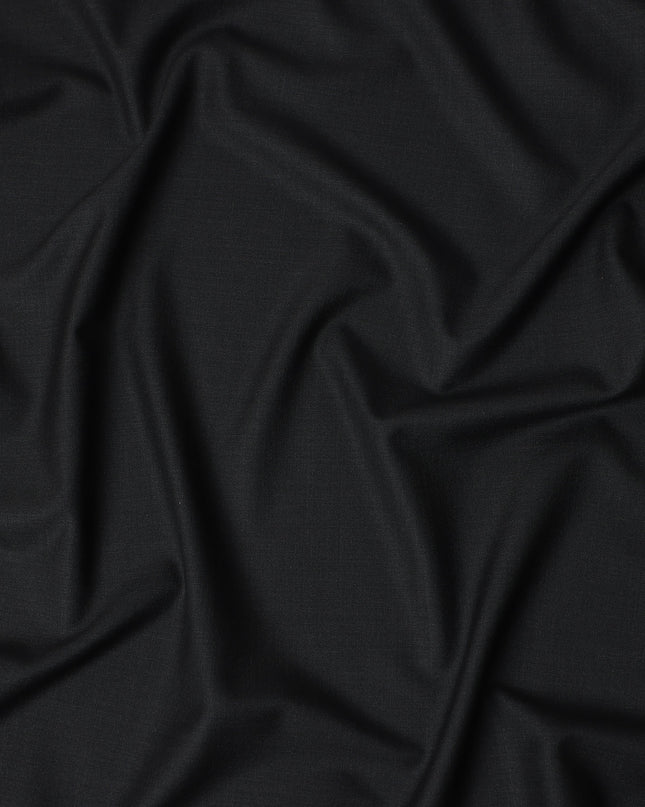 Black Super 160s Wool Suiting Piece