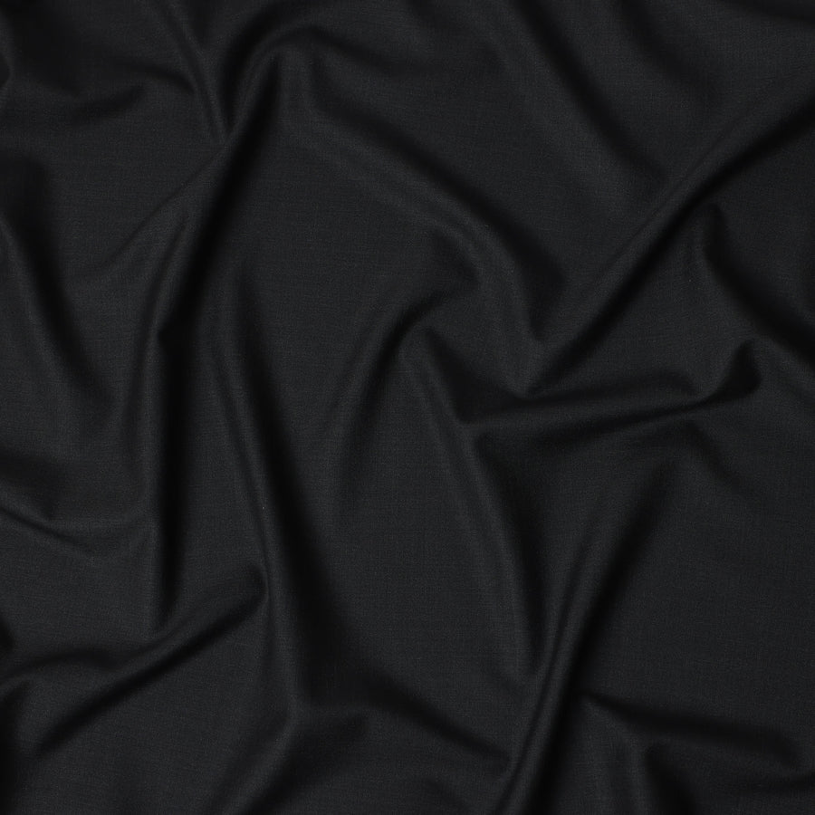 Black Super 160s Wool Suiting Piece