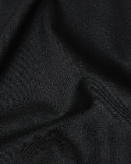 Black Super 160s Wool Suiting Piece