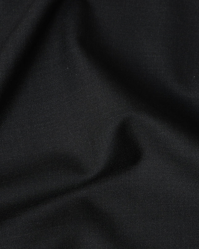 Black Super 160s Wool Suiting Piece