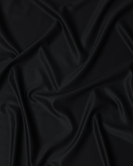 Black Super 130s Wool Suiting Fabric