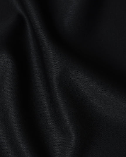 Black Super 130s Wool Suiting Fabric