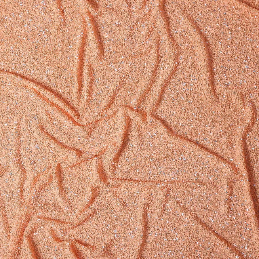 Peach Beige Silk Georgette Sequin Fabric 110cm