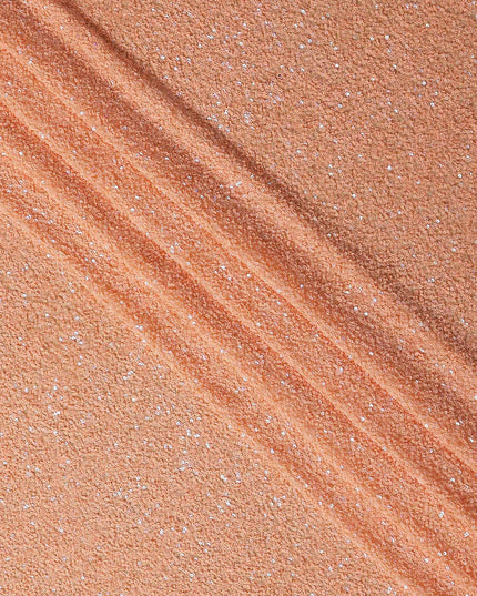 Peach Beige Silk Georgette Sequin Fabric 110cm