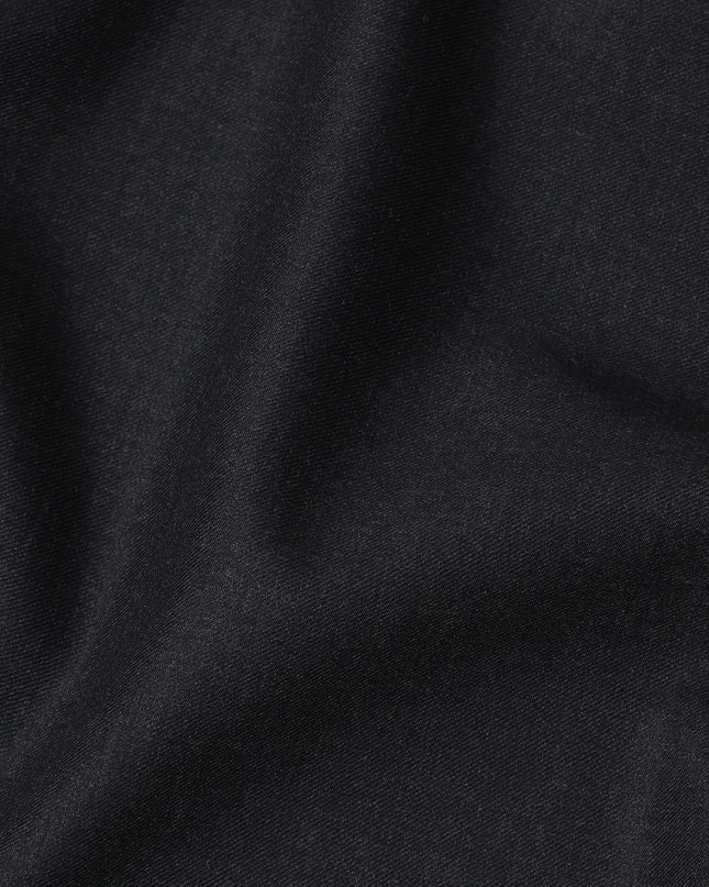 Black Premium Super 180's English Wool & Cashmere Suiting Fabric, Width 150 Cms, Made in United Kingdom-D25024