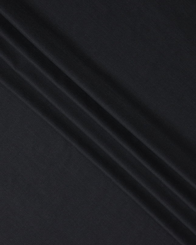 Black Premium Super 180's English Wool & Cashmere Suiting Fabric, Width 150 Cms, Made in United Kingdom-D25024