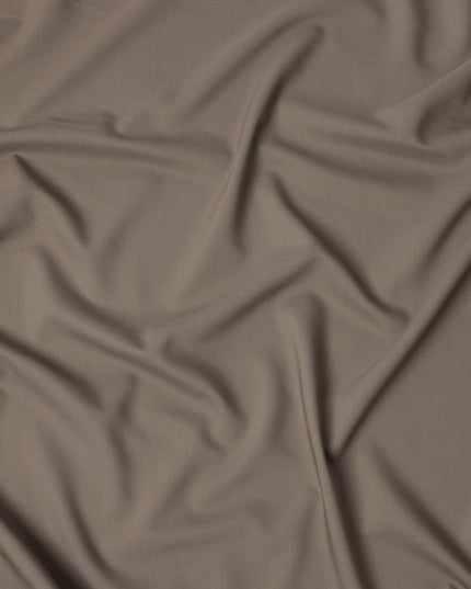 Brown Premium Super 160's English Wool & Cashmere Suiting Fabric, Width 150 Cms, Made in United Kingdom-D25019