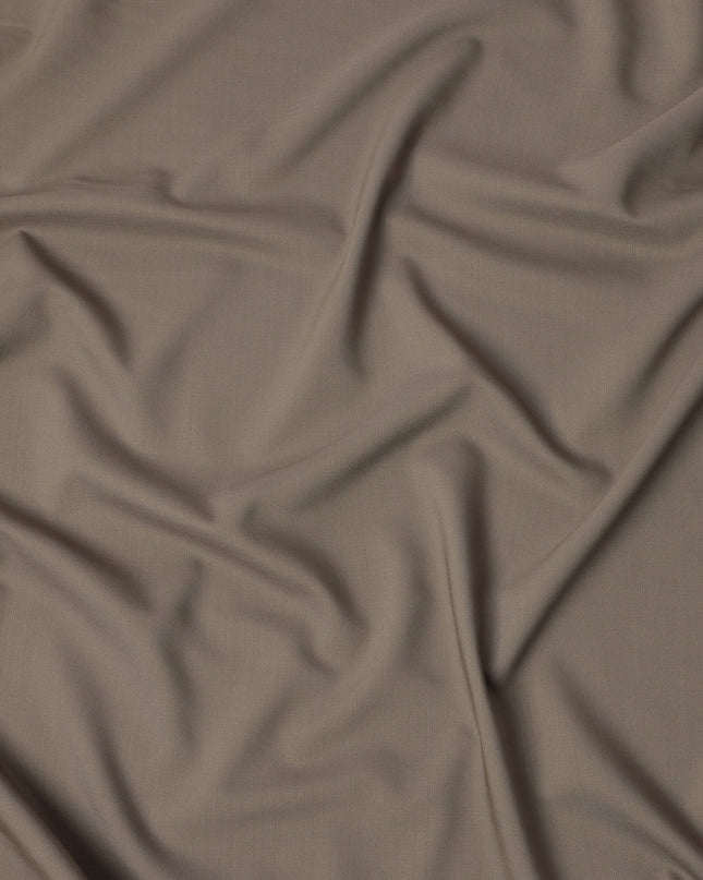 Brown Premium Super 160's English Wool & Cashmere Suiting Fabric, Width 150 Cms, Made in United Kingdom-D25019