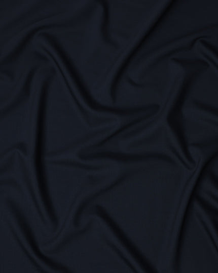 Dark Navy Premium Super 160's English Wool & Cashmere Suiting Fabric, Width 150 Cms, Made in United Kingdom-D25021
