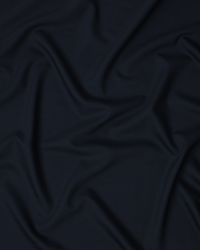 Dark Navy Premium Super 160's English Wool & Cashmere Suiting Fabric, Width 150 Cms, Made in United Kingdom-D25021