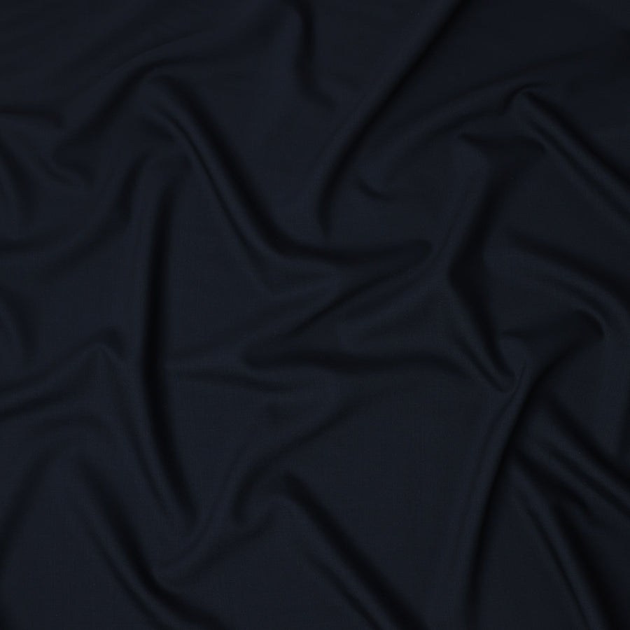Dark Navy Premium Super 160's English Wool & Cashmere Suiting Fabric, Width 150 Cms, Made in United Kingdom-D25021