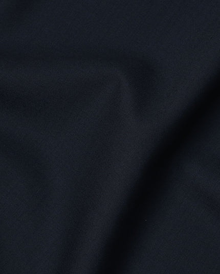Dark Navy Premium Super 160's English Wool & Cashmere Suiting Fabric, Width 150 Cms, Made in United Kingdom-D25021