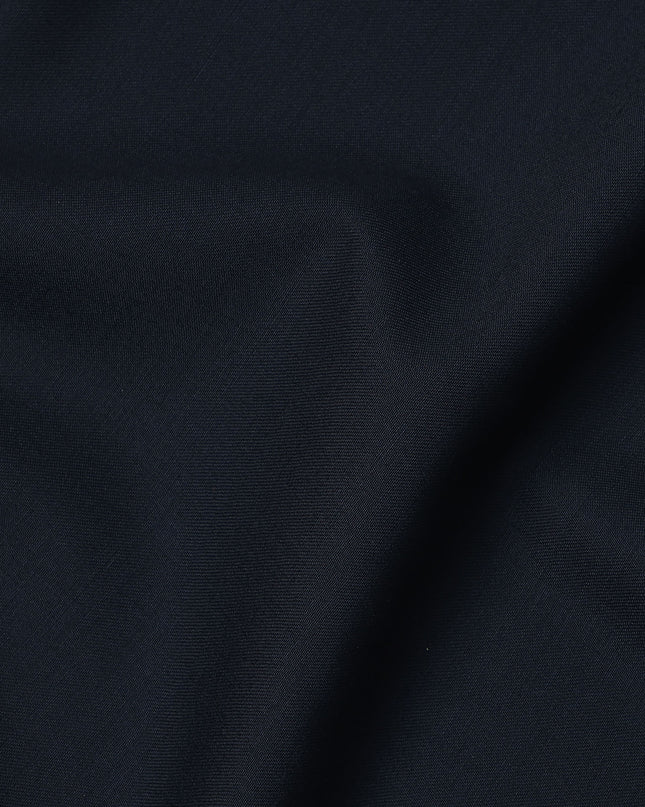 Dark Navy Premium Super 160's English Wool & Cashmere Suiting Fabric, Width 150 Cms, Made in United Kingdom-D25021