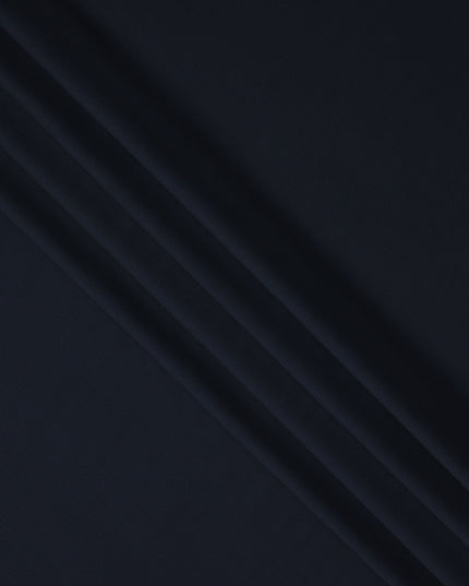 Dark Navy Premium Super 160's English Wool & Cashmere Suiting Fabric, Width 150 Cms, Made in United Kingdom-D25021