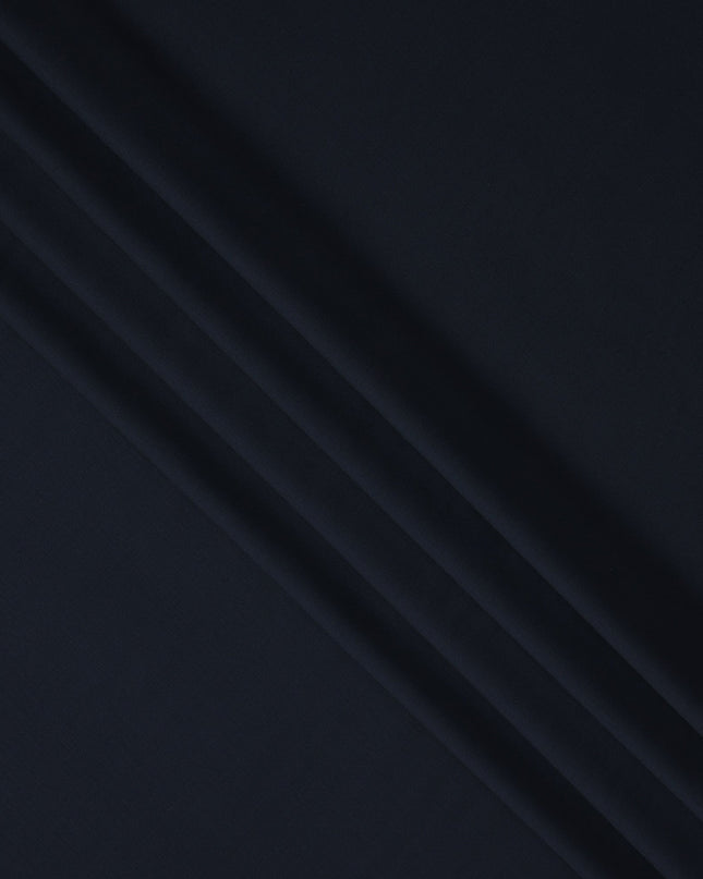 Dark Navy Premium Super 160's English Wool & Cashmere Suiting Fabric, Width 150 Cms, Made in United Kingdom-D25021