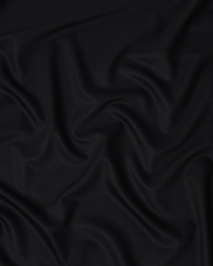 Black Premium Super 130's English Wool & Cashmere Suiting Fabric, Width 150 Cms, Made in United Kingdom-D25018
