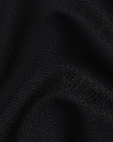 Black Premium Super 130's English Wool & Cashmere Suiting Fabric, Width 150 Cms, Made in United Kingdom-D25018