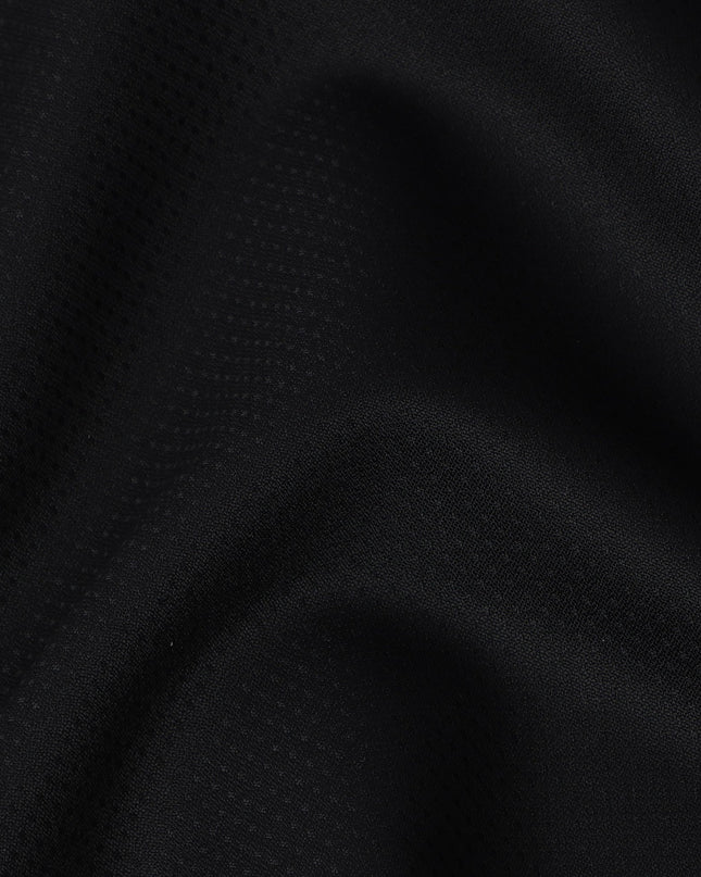 Black Premium Super 130's English Wool & Cashmere Suiting Fabric, Width 150 Cms, Made in United Kingdom-D25018