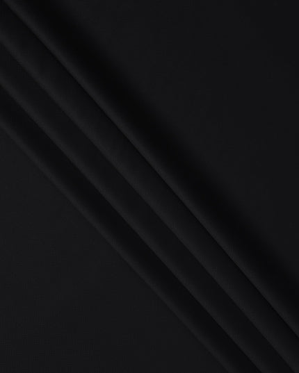 Black Premium Super 130's English Wool & Cashmere Suiting Fabric, Width 150 Cms, Made in United Kingdom-D25018