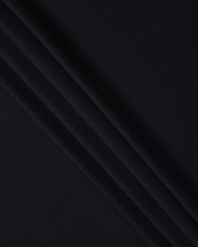 Black Premium Super 130's English Wool & Cashmere Suiting Fabric, Width 150 Cms, Made in United Kingdom-D25018