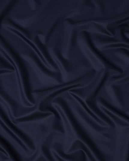 Navy Blue Premium Super 130's English Wool & Cashmere Suiting Fabric, Width 150 Cms, Made in United Kingdom-D25017