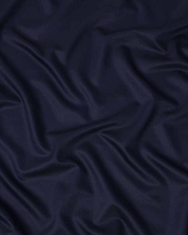 Navy Blue Premium Super 130's English Wool & Cashmere Suiting Fabric, Width 150 Cms, Made in United Kingdom-D25017