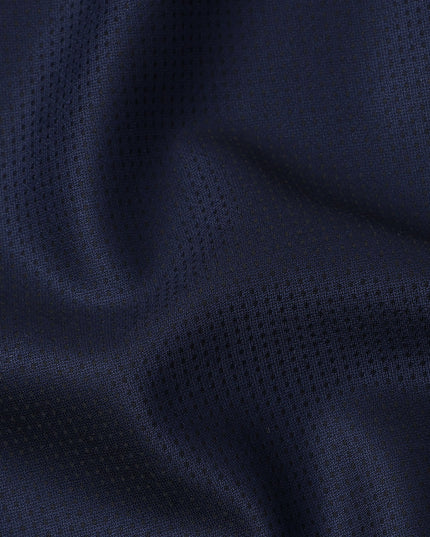 Navy Blue Premium Super 130's English Wool & Cashmere Suiting Fabric, Width 150 Cms, Made in United Kingdom-D25017