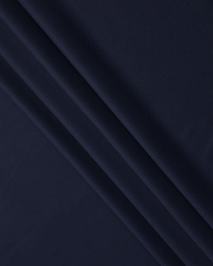 Navy Blue Premium Super 130's English Wool & Cashmere Suiting Fabric, Width 150 Cms, Made in United Kingdom-D25017