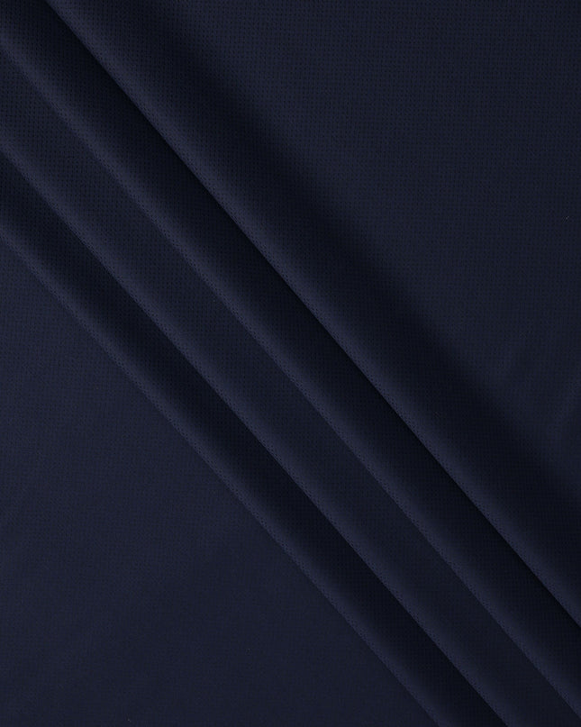 Navy Blue Premium Super 130's English Wool & Cashmere Suiting Fabric, Width 150 Cms, Made in United Kingdom-D25017