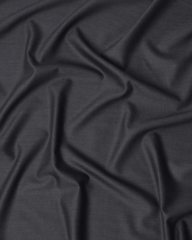 Charcoal Premium Super 160's English Wool & Cashmere Suiting Fabric, Width 150 Cms, Made in United Kingdom-D25022