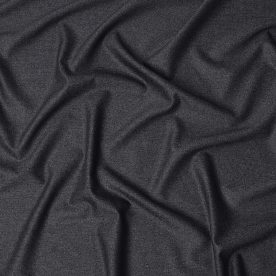 Charcoal Premium Super 160's English Wool & Cashmere Suiting Fabric, Width 150 Cms, Made in United Kingdom-D25022