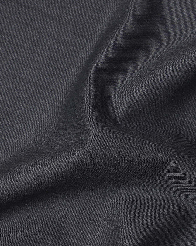 Charcoal Premium Super 160's English Wool & Cashmere Suiting Fabric, Width 150 Cms, Made in United Kingdom-D25022