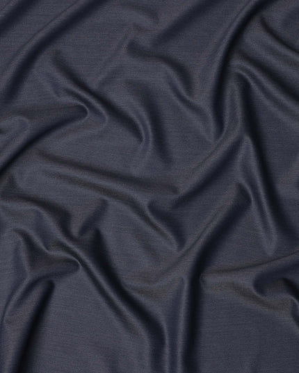 Navy Premium Super 160's English Wool & Cashmere Suiting Fabric, Width 150 Cms, Made in United Kingdom-D25020
