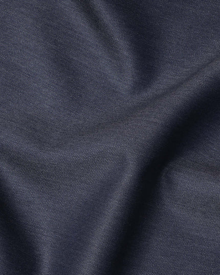 Navy Premium Super 160's English Wool & Cashmere Suiting Fabric, Width 150 Cms, Made in United Kingdom-D25020