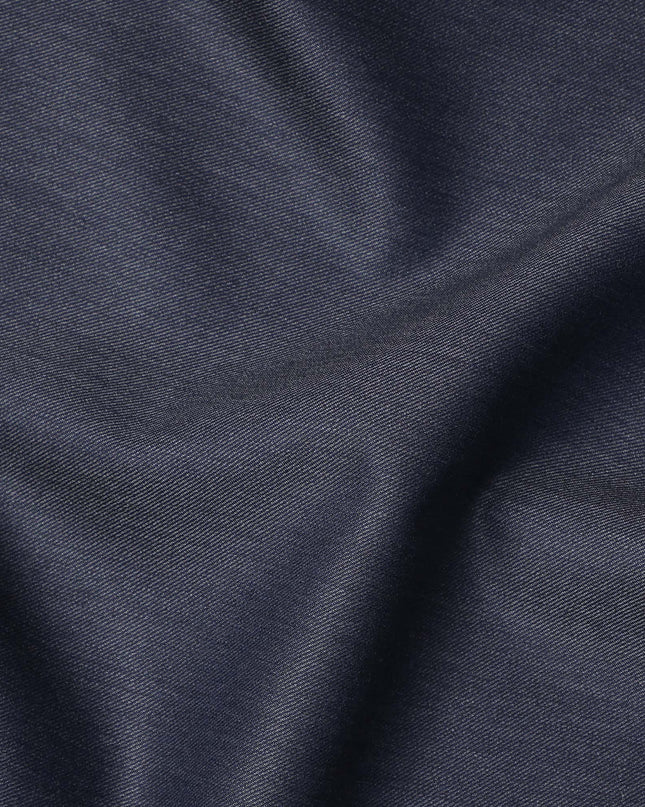 Navy Premium Super 160's English Wool & Cashmere Suiting Fabric, Width 150 Cms, Made in United Kingdom-D25020