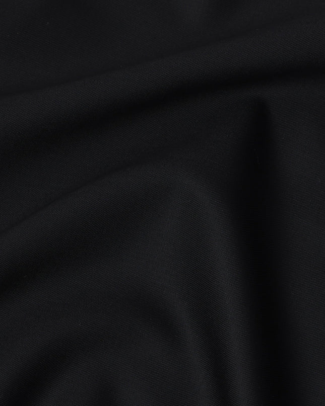 Midnight Black Premium Super 180's English Wool & Cashmere Suiting Fabric, Width 150 Cms, Made in United Kingdom-D25025