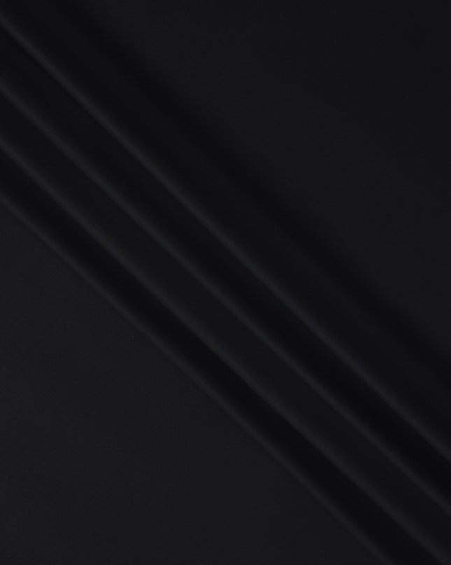 Midnight Black Premium Super 180's English Wool & Cashmere Suiting Fabric, Width 150 Cms, Made in United Kingdom-D25025