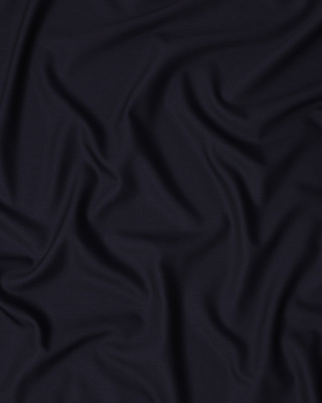 Dark Navy Premium Super 180's English Wool & Cashmere Suiting Fabric, Width 150 Cms, Made in United Kingdom-D25027