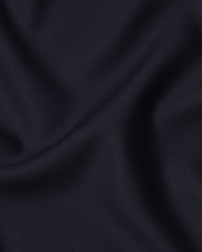 Dark Navy Premium Super 180's English Wool & Cashmere Suiting Fabric, Width 150 Cms, Made in United Kingdom-D25027