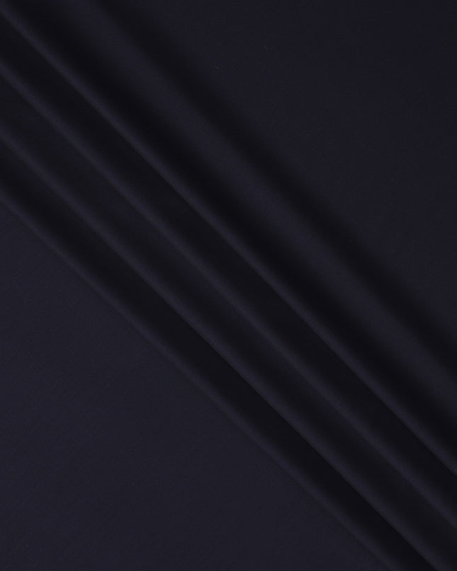 Dark Navy Premium Super 180's English Wool & Cashmere Suiting Fabric, Width 150 Cms, Made in United Kingdom-D25027